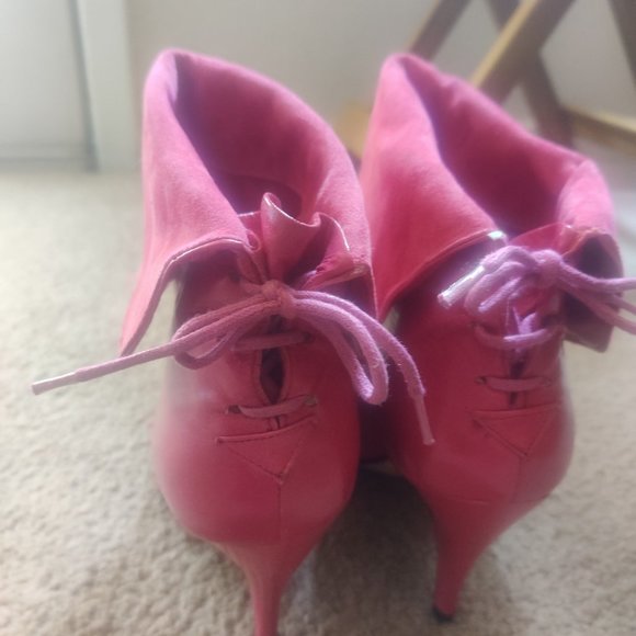 Nickels 1980s vintage hot pink high heel stiletto ankle boots - Picture 10 of 13